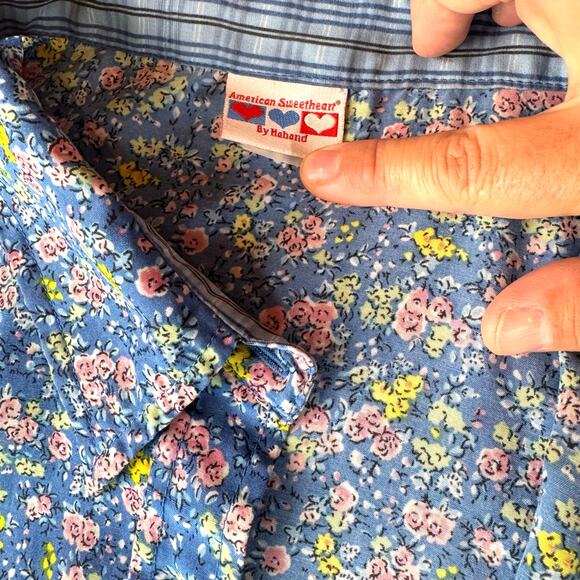 Vintage Haband American Sweetheart Floral Button Shirt 2X Pockets - Picture 3 of 4